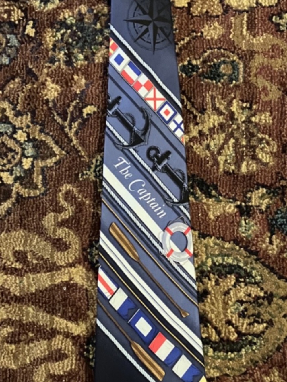 VINTAGE MEN'S NAUTICAL/NOVELTY "THE CAPTAIN" TIE, EAGLE NECKWEAR, UNIQUE!! NWT!!
